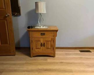 4-Piece Amish Hand Crafted Bedroom Set from Michigan - One of a Pair of Night Stands pictured