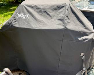 Weber Genesis Silver Propane Gas Grill with Cover and very Clean.