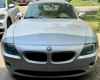 2005 BMW Z4 2.5i Convertible Roadster in Silver with Black Leather Interior and Manual Transmission 80K Miles