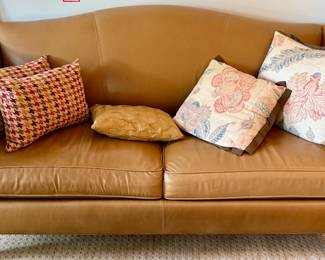 Really nice looking Ethan Allen Fine Leather Camelback Sofa.  