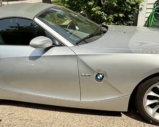 2005 BMW Z4 2.5i Convertible Roadster in Silver with Black Leather Interior and Manual Transmission 80K Miles