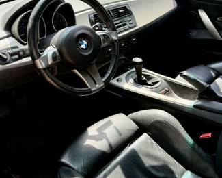 2005 BMW Z4 2.5i Convertible Roadster in Silver with Black Leather Interior and Manual Transmission 80K Miles