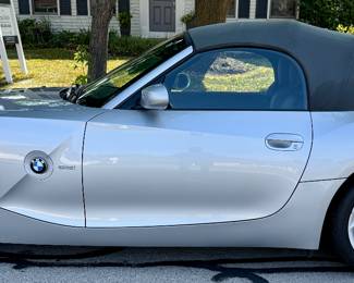 2005 BMW Z4 2.5i Convertible Roadster in Silver with Black Leather Interior and Manual Transmission 80K Miles
