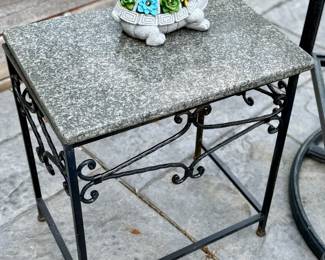 Side Table with Stone Top