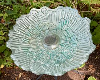 Great Looking Art Glass Bowl and metal base