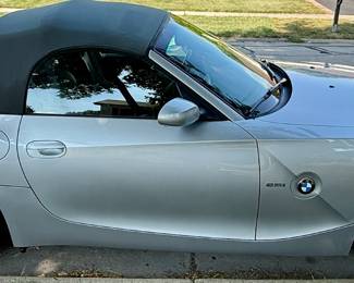 2005 BMW Z4 2.5i Convertible Roadster in Silver with Black Leather Interior and Manual Transmission 80K Miles