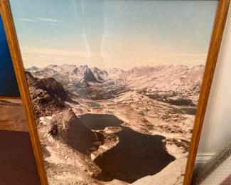 This framed photograph print depicts a classic summer mountain scene, likely from the Western United States. 