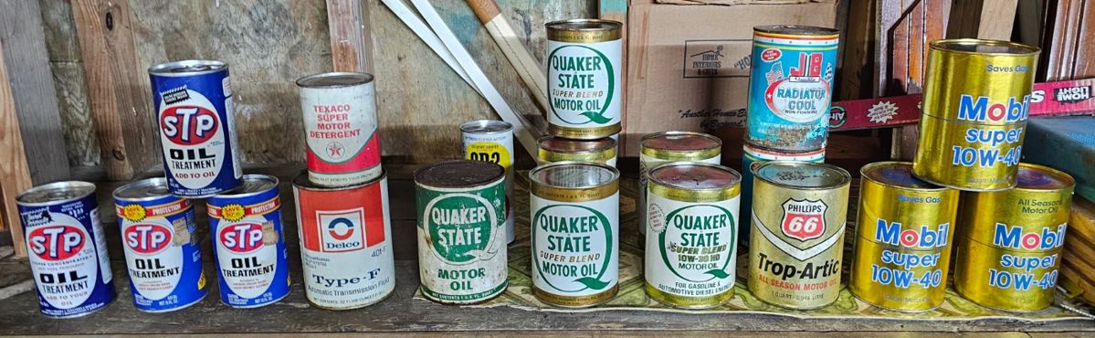 vintage oil cans