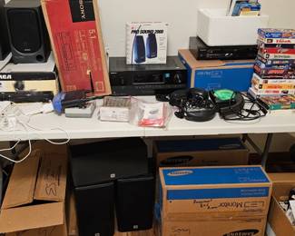 Electronics including stero equipment, speakers, DVD and VHS players