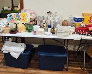 Classic Sesame Street items, housewares and VTG linens