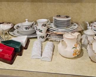 Collectible Christmas ware and Japanese teapots