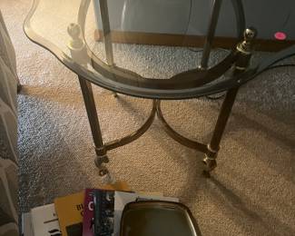 Glass and Brass Side Table