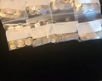 Part of the Mercury Dimes we have. They are bagged UNSORTED and sold in bags of $5 face value. Opening bags is not permitted !