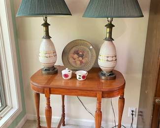 lamp table, pair lamps