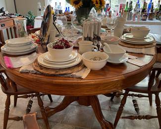 claw foot oak dining table