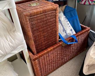 trunks & many wicker storage items