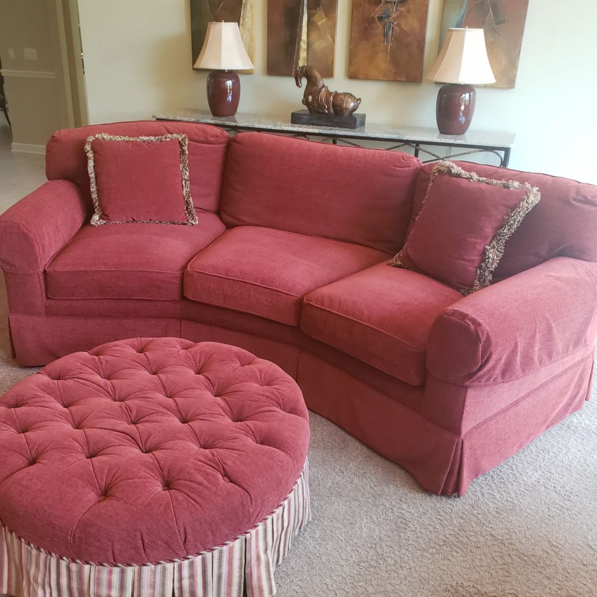 Sofa w matching ottoman