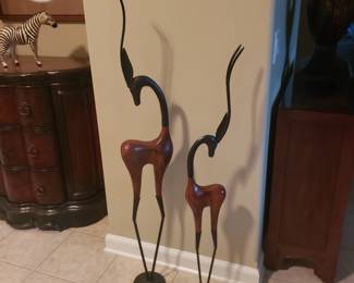 Wood and metal deer