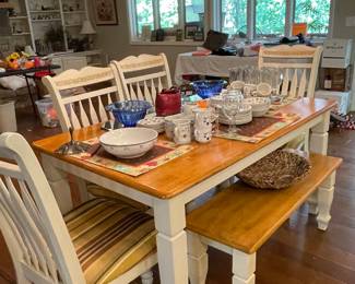 table 4 chairs & bench
