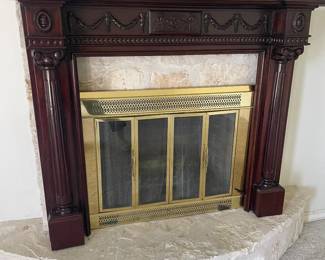 AMAZING CARVED WOOD MANTLE - HAVE 2 A LARGE ONE AND THIS MEDIUM SIZED ONE- MY CLIENTS PAID A SMALL FORTUNE FOR THESE AND WE ARE GOING TO SELL THEM SO CALL ME