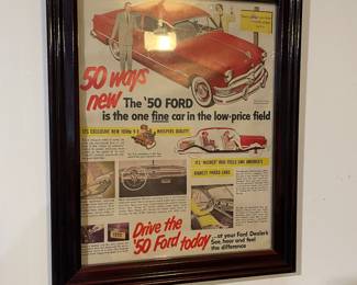 50s Ford ad framed