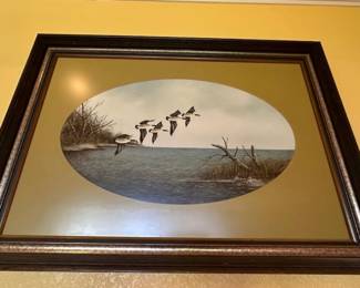 Alberto Meza-Canada Geese Texas artist, original Goache