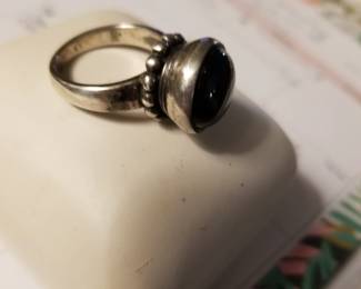 James Avery silver and onyx ring