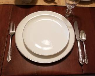 Syracuse china, Wm Roger's silverplate flatware and Imperial Twist crystal