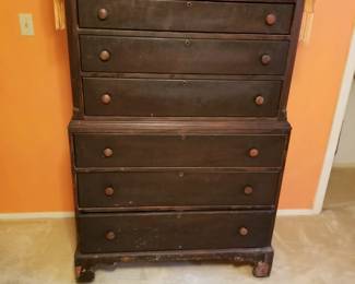 Antique highboy chest of drawers