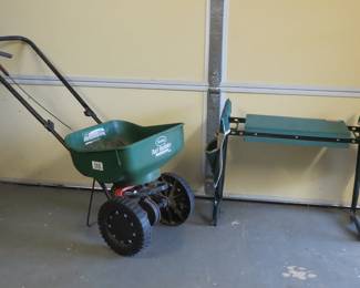 Broadcast spreader, Tomcare gardening bench