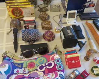 Coach handbag, fragrances, cameras