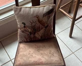 Vintage rocking chair.. no arms, original upholstery.