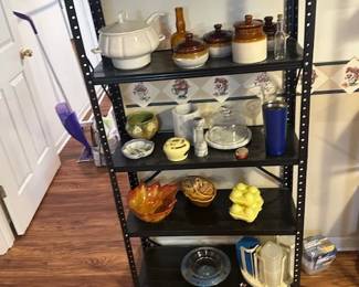 McCoy bowls, marble cheese tray with glass dome and marble champagne chiller