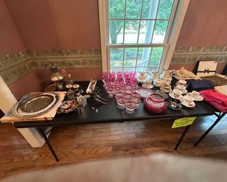 Vintage silver and unique depression glass