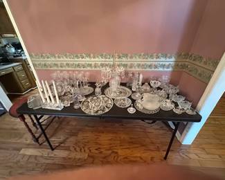 Vintage crystal dishes and glassware.
