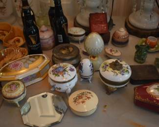 Miscellaneous Glasswares with a collection of small trinket boxes