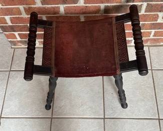 Wooden curve foot stool.