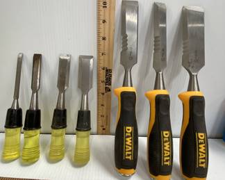 2 SETS OF CHISELS - 1 IS DEWALT