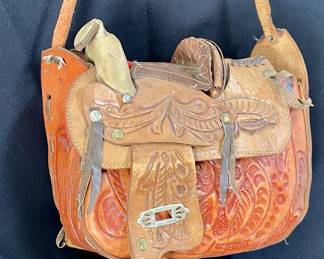 TOOLED LEATHER  SADDLE BAG 