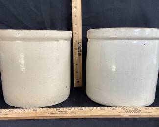 2  ANTIQUE STONEWARE CROCKS 