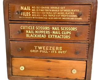 RARE ANTIQUE  LA CROSS DISPLAY CABINET & CONTENTS 