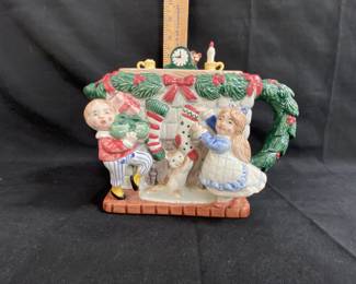 VINTAGE FITZ & FLOYD FIREPLACE TEAPOT