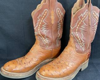 LUCCHESE FULL QUILL OSTRICH BOOTS