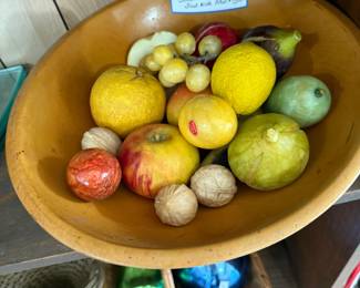 Italian carved marble fruit and vegetables