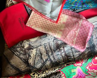 Several vintage silk scarves!