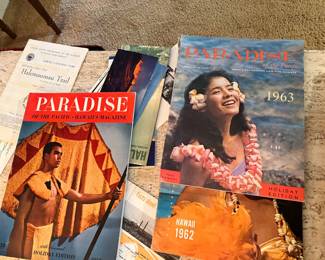 several mags, maps, and tourist guide of Hawaii from 1950's & 60's!