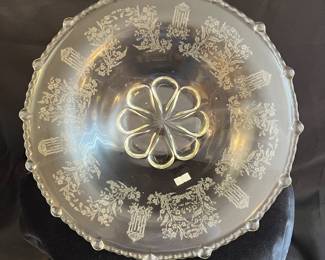 PADEN CITY GLASS COMPANY CONSOLE BOWL GAZEBO PATTERN