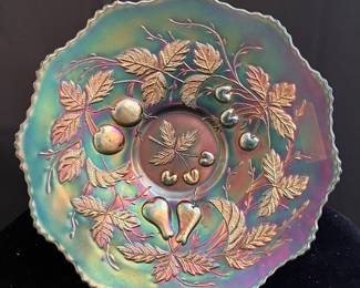 FENTON THREE FRUITS DESIGN PLATE