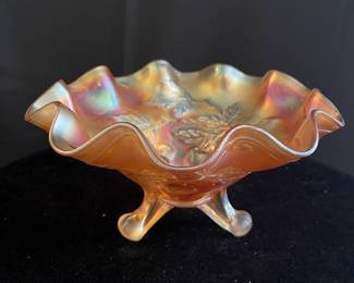 DUGAN CARNIVAL GLASS PANELED CHERRIES