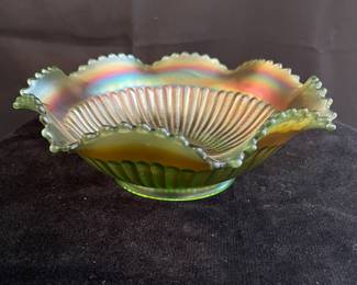 NORTHWOOD CARNIVAL GLASS RUFFLED BOWL